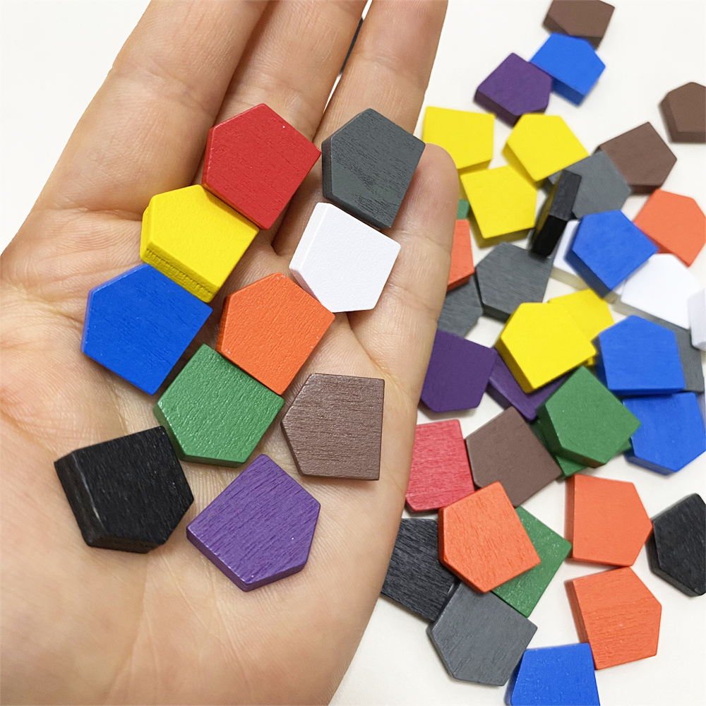 Board Game Economy - 50 pieces 16*16MM Colorful Wooden House