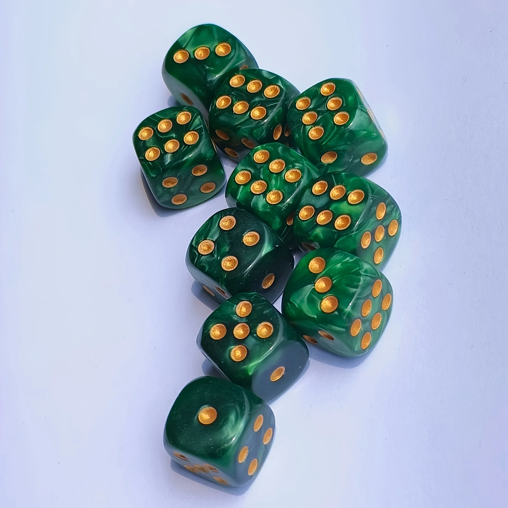 Board Game Loop - 10Pcs 12mm Pearl Swirl D6 Dice,