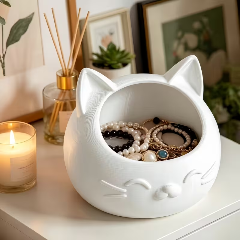 Mini Cartoon Cat-Shaped Storag - огляд і ціна Token Tray Organizer