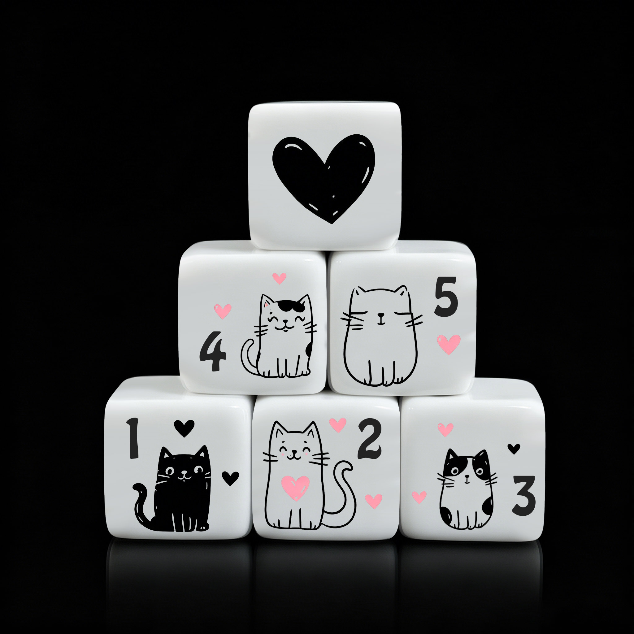 12Pcs/Set 16mm Cute Cat Dice,  - огляд і ціна Board Game Rpg
