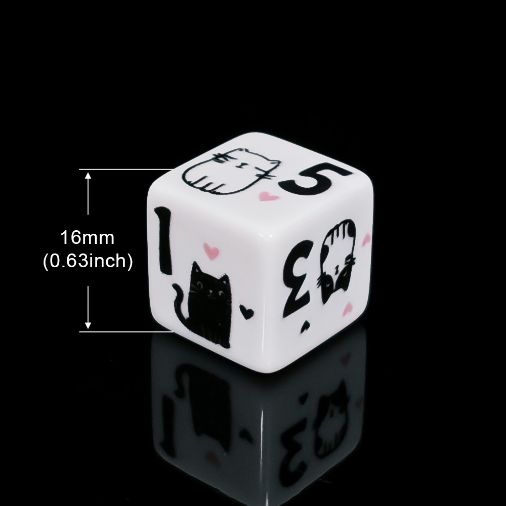 12Pcs/Set 16mm Cute Cat Dice,  - огляд і ціна Board Game Rpg