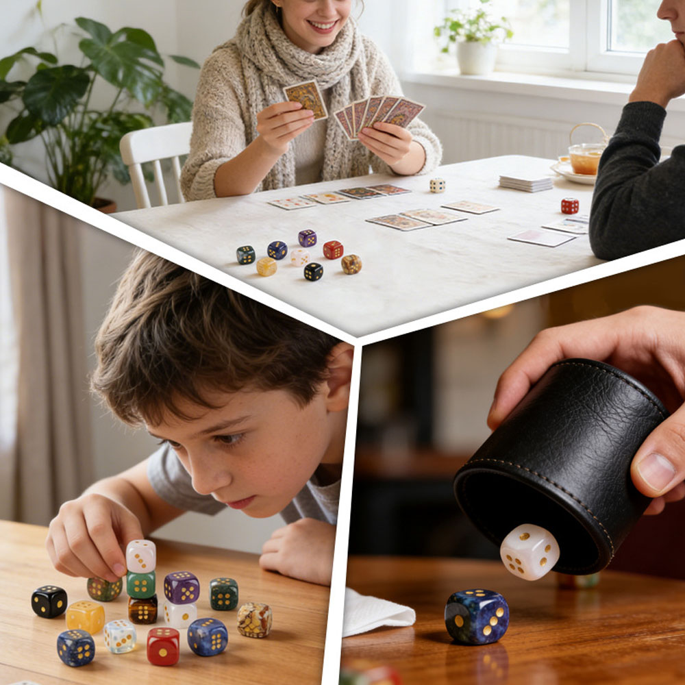 1pc Natural Stone Crystal Dice - огляд і ціна Board Game Loop